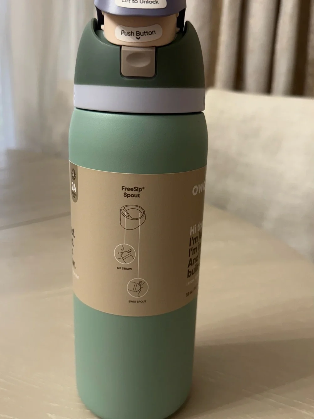 owala Insulated Water Bottle with Built-In Straw - Sage Green